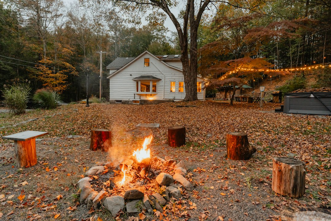 Fire outside the house (IG: @clay.banks)